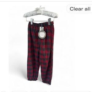 NWT Edgehill Collection Size 6  Red and Black Plaid Kids Pants